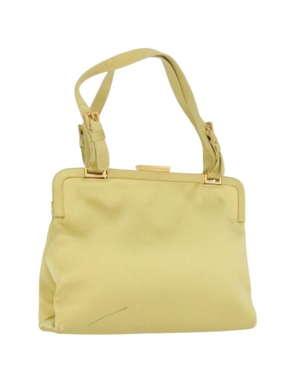 PRADA Tote Bag Satin Yellow Gold